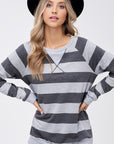 Plus Big Stripe Sweatshirt Top - Online Only - My Pampered Life Seattle