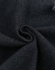 Denim Lapel Distressed Raw Hem Buttoned Jacket