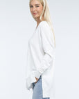 ZENANA Hi-Low Hem Front Seam Sweater