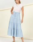 HYFVE Skirt Alert High-Waist Gingham Print Midi Skirt