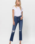 Flying Monkey Mid Rise Crop Slim Straight Medium Wash - Online Only