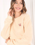 Lilou Cream Sweatshirt w Embroidery