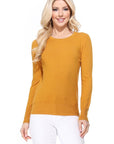 Crew Neck Long Sleeve Light Basic Casual Knit Top