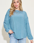 Basic Bae Full Size Ribbed Round Neck Long Sleeve T-Shirt