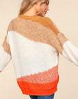 Haptics Color Block Long Sleeve Sweater