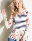 e Luna Striped Floral Mix Sweatshirt