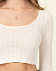 HYFVE Scoop Neck Long Sleeve Crop Top