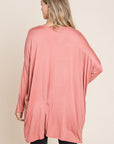 BOMBOM Round Neck Long Sleeve Oversized Top