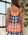 ADORA Plaid Tiered Babydoll Cami