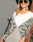 e Luna PLUS Camo Color Block Top