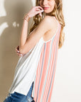 e Luna Solid Striped Mixed Tank