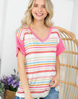 e Luna Multi Striped Boxy Top