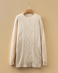 Cable Knit Drop Shoulder Sweater Dress