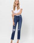 Flying Monkey Mid Rise Crop Slim Straight Medium Wash - Online Only