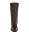 Mentha Woven Faux Leather Boots