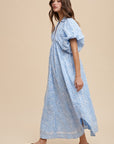 Annie Wear Floral Smock Detail Puff Sleeve Dress