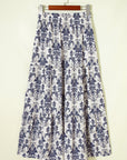 Boho Floral Tiered Maxi Skirt Split