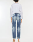 Kancan High Rise Cuffed Straight Jeans