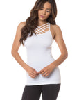 Yelete Womens Seamless Triple Criss-Cross Front Cami