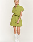 Jade by Jane Belted Cotton Short Dress