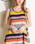 e Luna PLUS Multi Striped Jersey Tank Top