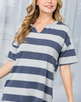 e Luna Striped Basic Top