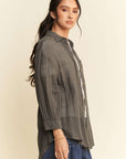 Davi & Dani High-Low Chest Pocket Button Up Shirt