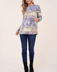 e Luna Terry Tie Dye Long Hoodie Top