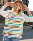 e Luna Multi Stripe Mix Baseball Top