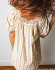 Floral Contrast Ribbon Bow Lace Square Mini Dress