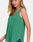 Zenana Curved Hem Round Neck Tank