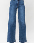 Judy Blue Full Size Double Button Wide Leg Jeans