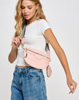 Fame PU Leather Weave Textured Crossbody Bag with Coin Purse