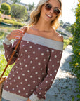 e Luna PLUS Polka Dot Off Shoulder Top