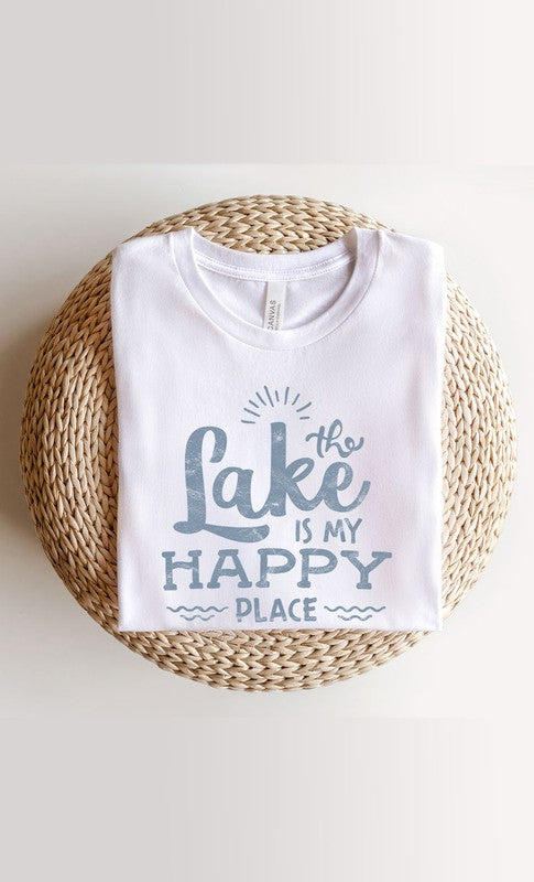 Vintage The Lake is My Happy Place Graphic Tee PLUS