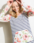 e Luna Striped Floral Mix Sweatshirt