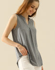 Ninexis Full Size Notched Sleeveless Top