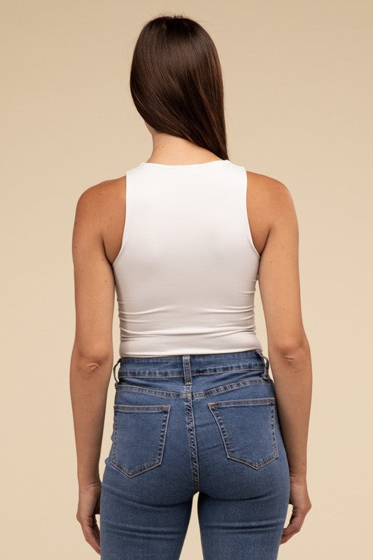 ZENANA Boat Neck Sleeveless Padded Bodysuit