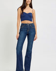 RISEN Full Size High Rise Flare Jeans with Pockets