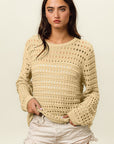 BiBi Round Neck Openwork Knit Cover Up