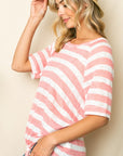 e Luna Striped Front Tie Top