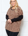 Jade by Jane Striped Animal Print Long Sleeve PLUS