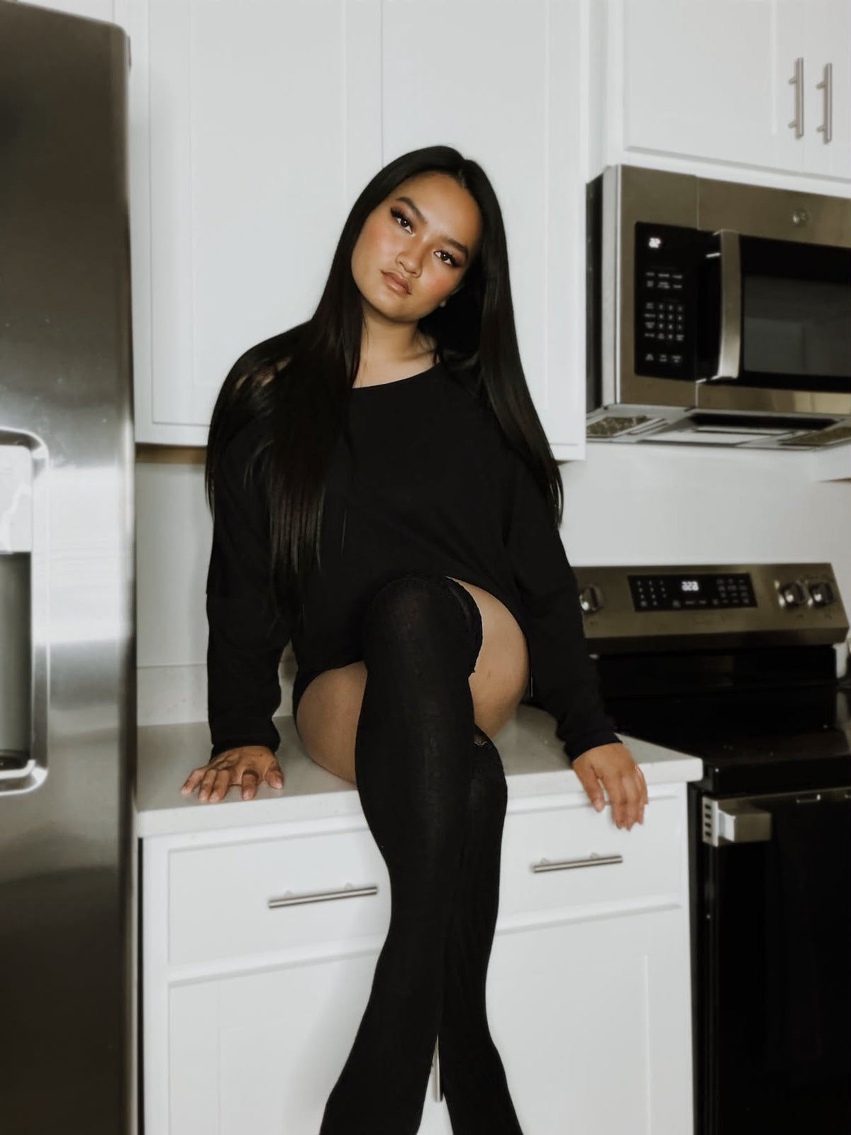 Lace-Trimmed Over-the-Knee Socks