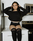 Lace-Trimmed Over-the-Knee Socks