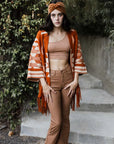 Southwestern Geometric Fringe Ruana