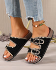 Kehlani Buckle Faux Suede Slippers