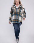 Blue B Plus Size Yarn Dyed Plaid Shirt Jacket