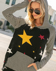 e Luna Print Strip Mixed Sweatshirts