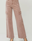 RISEN Full Size High Rise Wide Leg Cargo Jeans