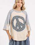 Mittoshop Peace Sign Patch Mineral Washed T-Shirt